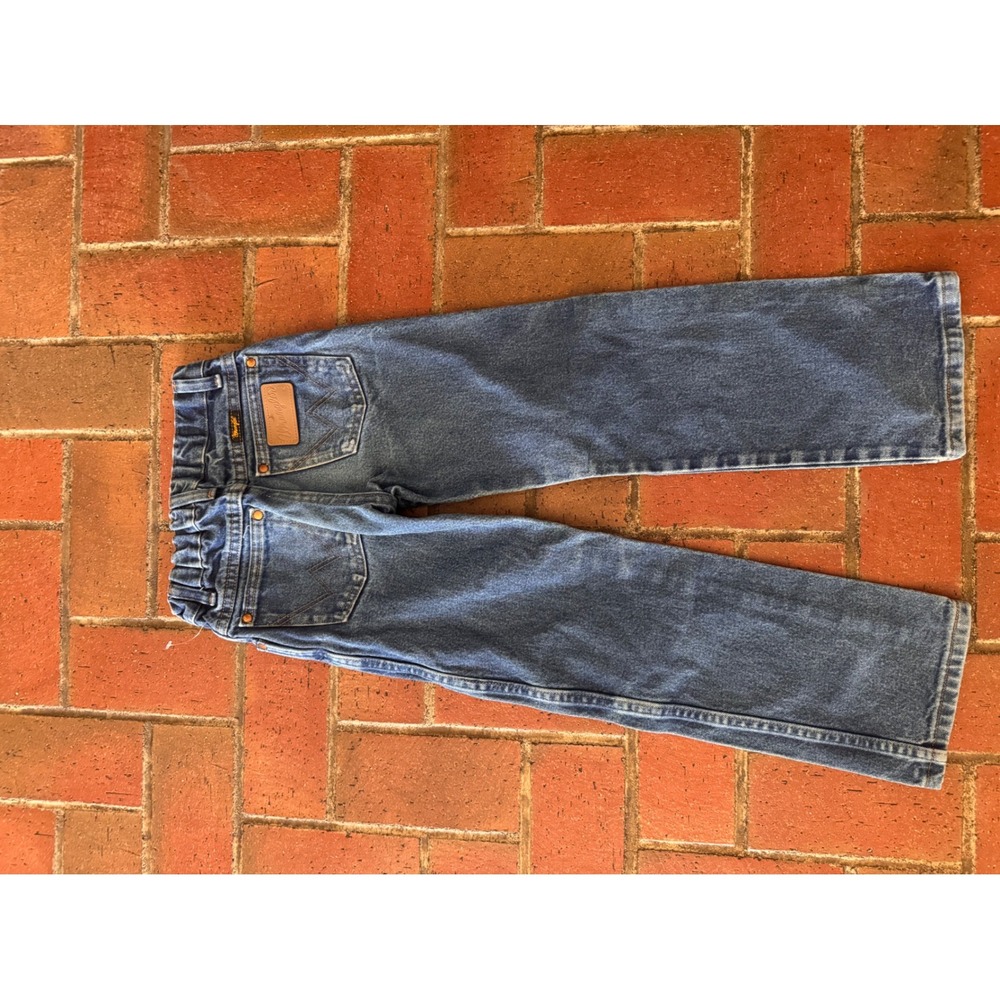 Wrangler Boys Straight Leg Jeans Medium Wash Adjustable Waist 1013MWZBP Size 8‎